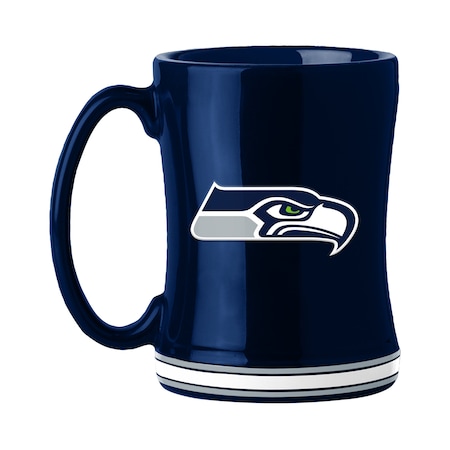 Logo Brands Seattle Seahawks 14oz Relief Mug 628-C14RM